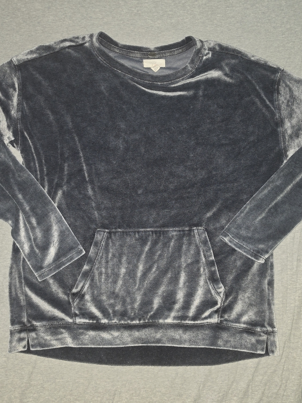 Cupio Velvet Crewneck Sweatshirt - Gray/Blue